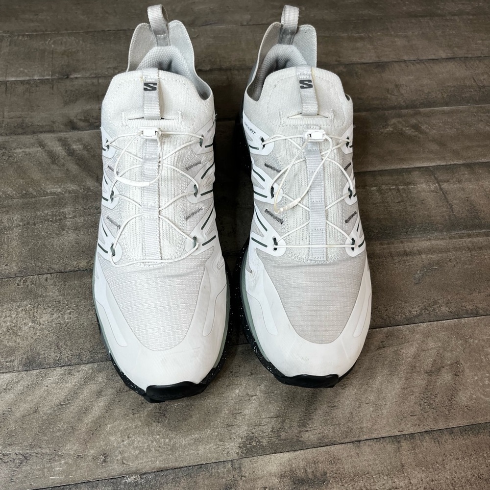 Salomon White and Gray Athletic Shoes - Picture 3 of 5